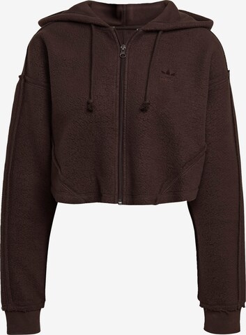 ADIDAS ORIGINALS Zip-Up Hoodie 'Loungewear' in Brown: front