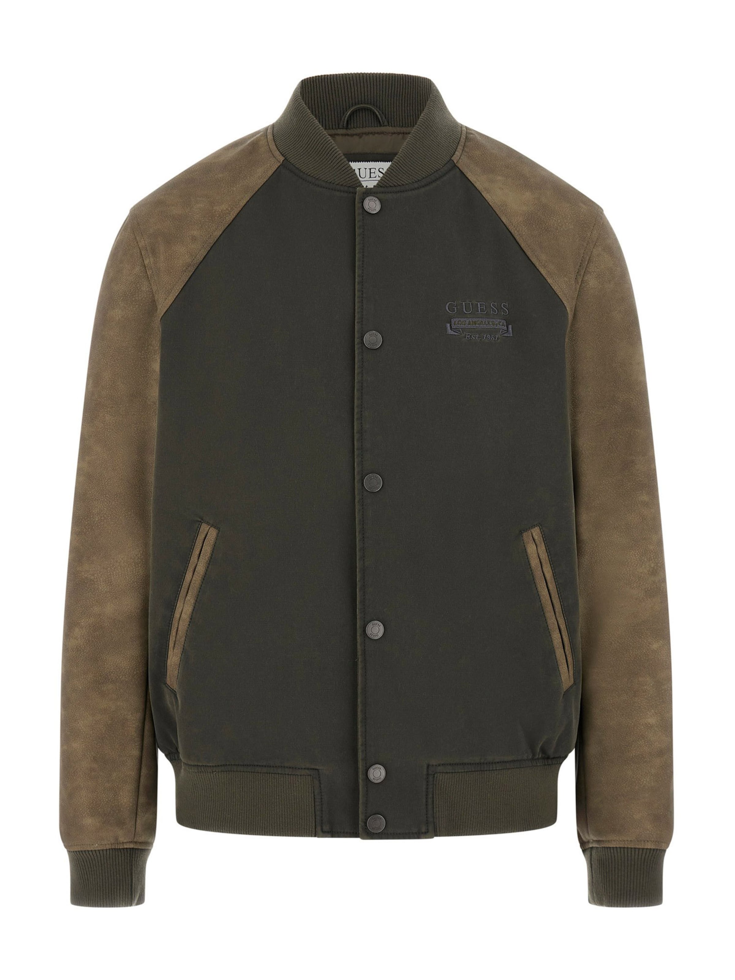 Veste mi-saison 'HERITAGE VARSITY' GUESS en vert : devant