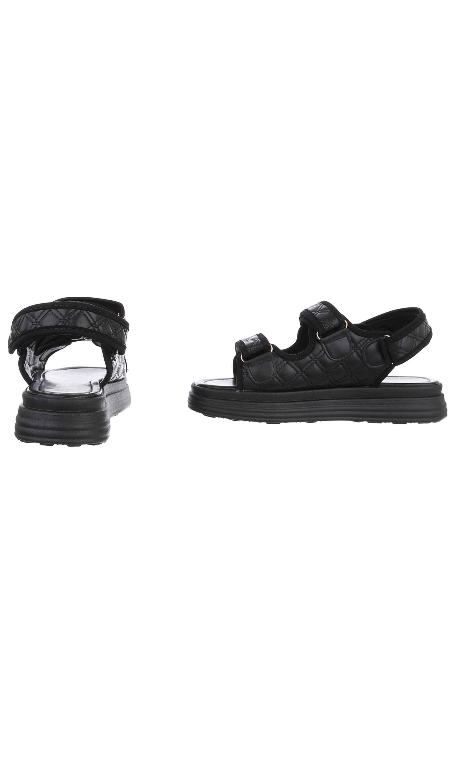 Ital-Design Strap Sandals in Black