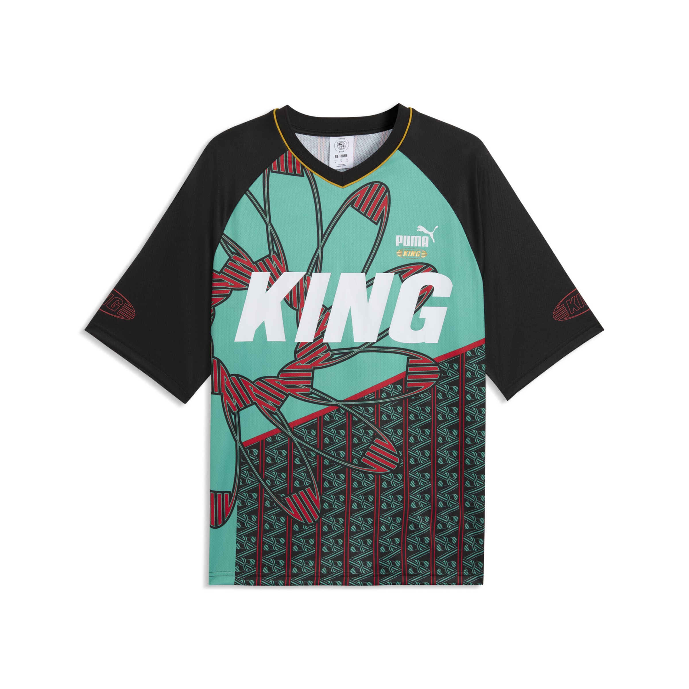 PUMA Trikot 'King' in türkis / dunkelrot / schwarz / weiß, Produktansicht