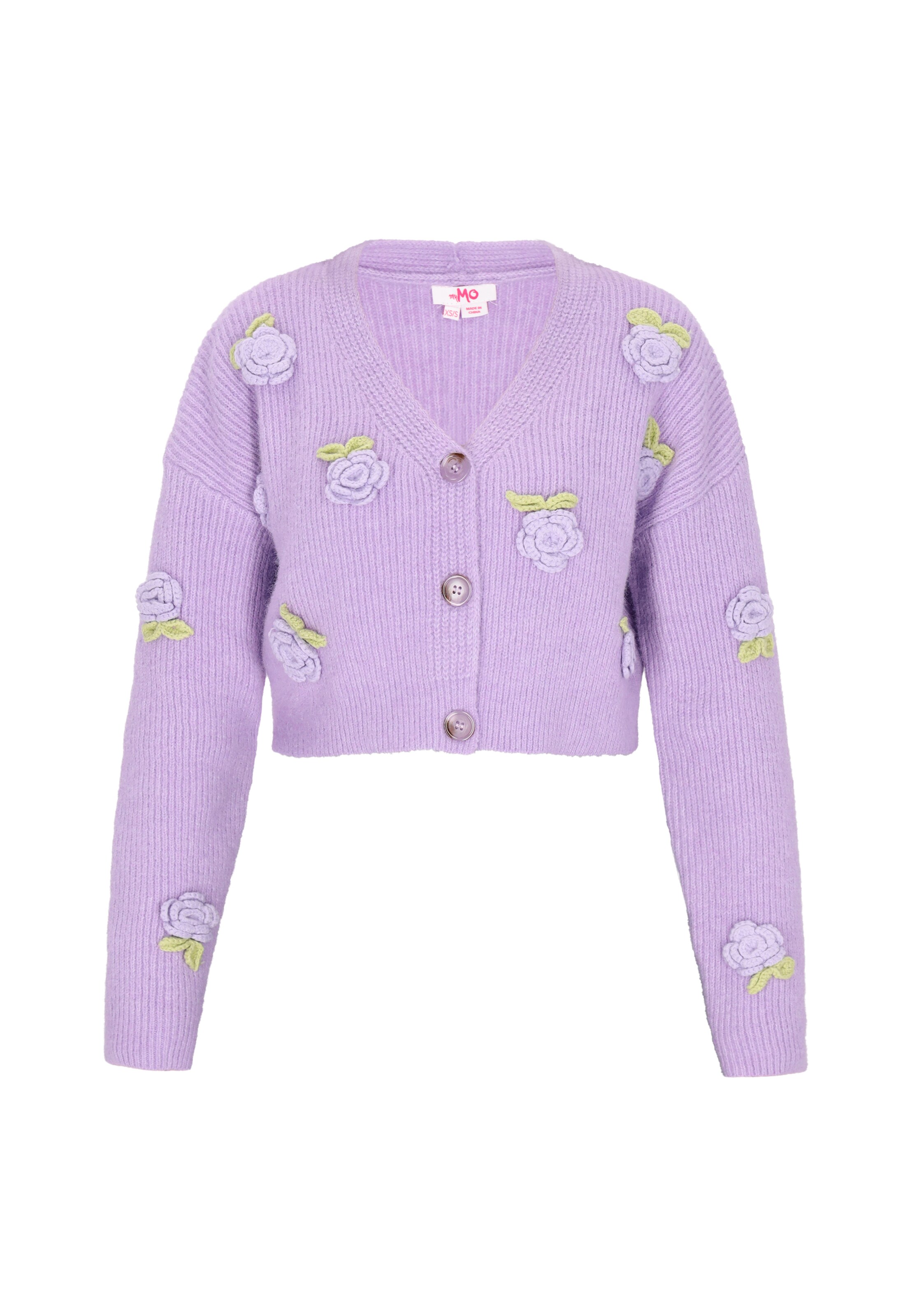 MYMO Casaco de malha em cinzento claro / roxo, Vista do artigo