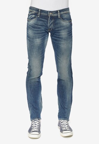 Le Temps Des Cerises Slimfit Jeans in Blauw: voorkant