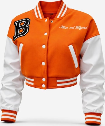 Worldclassca Between-Season Jacket 'Crop College Bomber Jacket' in Orange: front