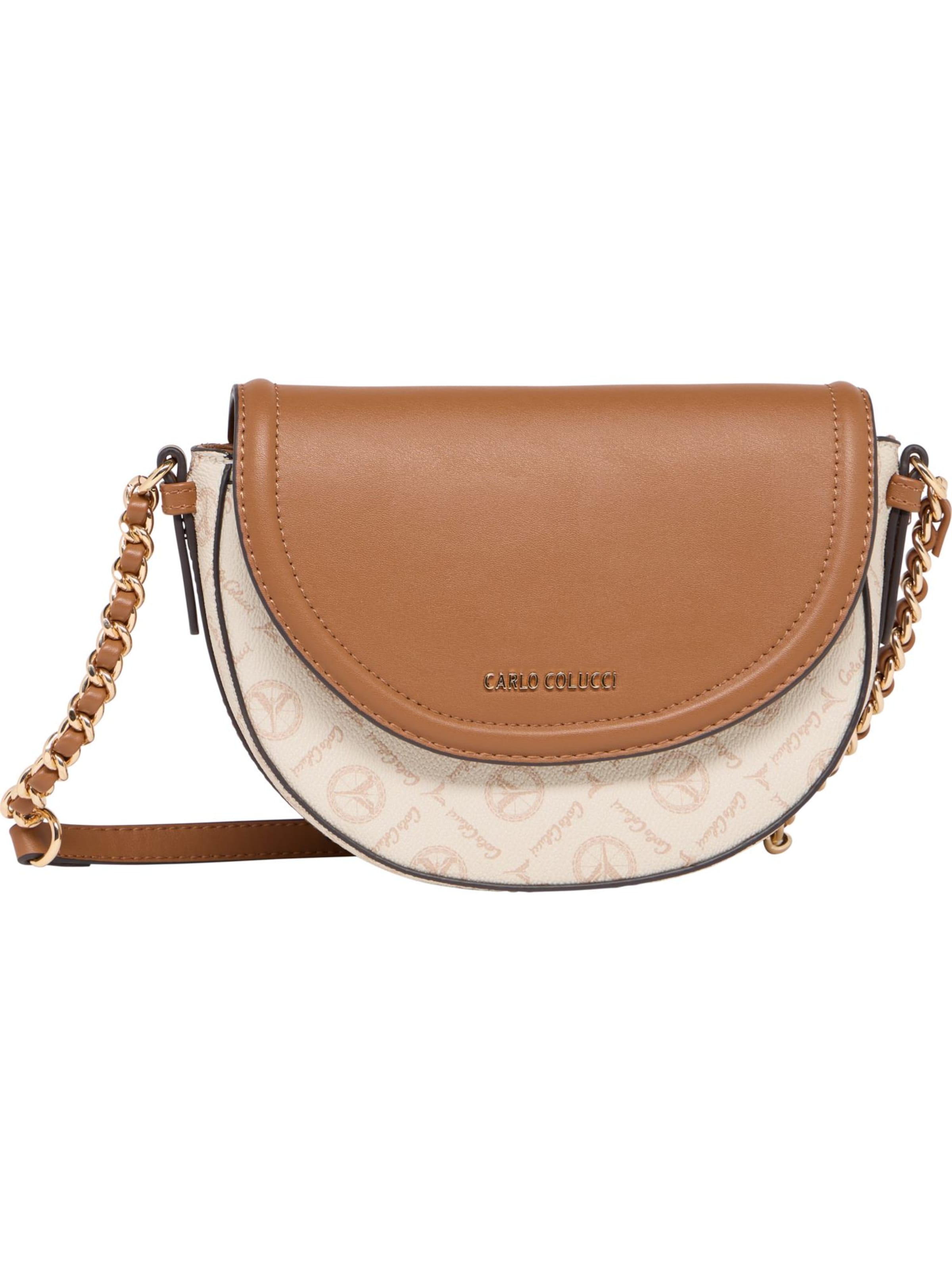 Sac bandoulière Carlo Colucci en marron : devant