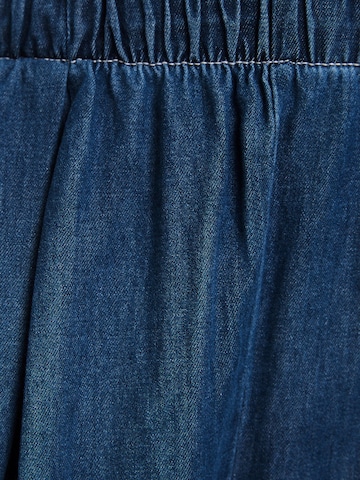 Bershka Wide leg Bandplooi jeans in Blauw