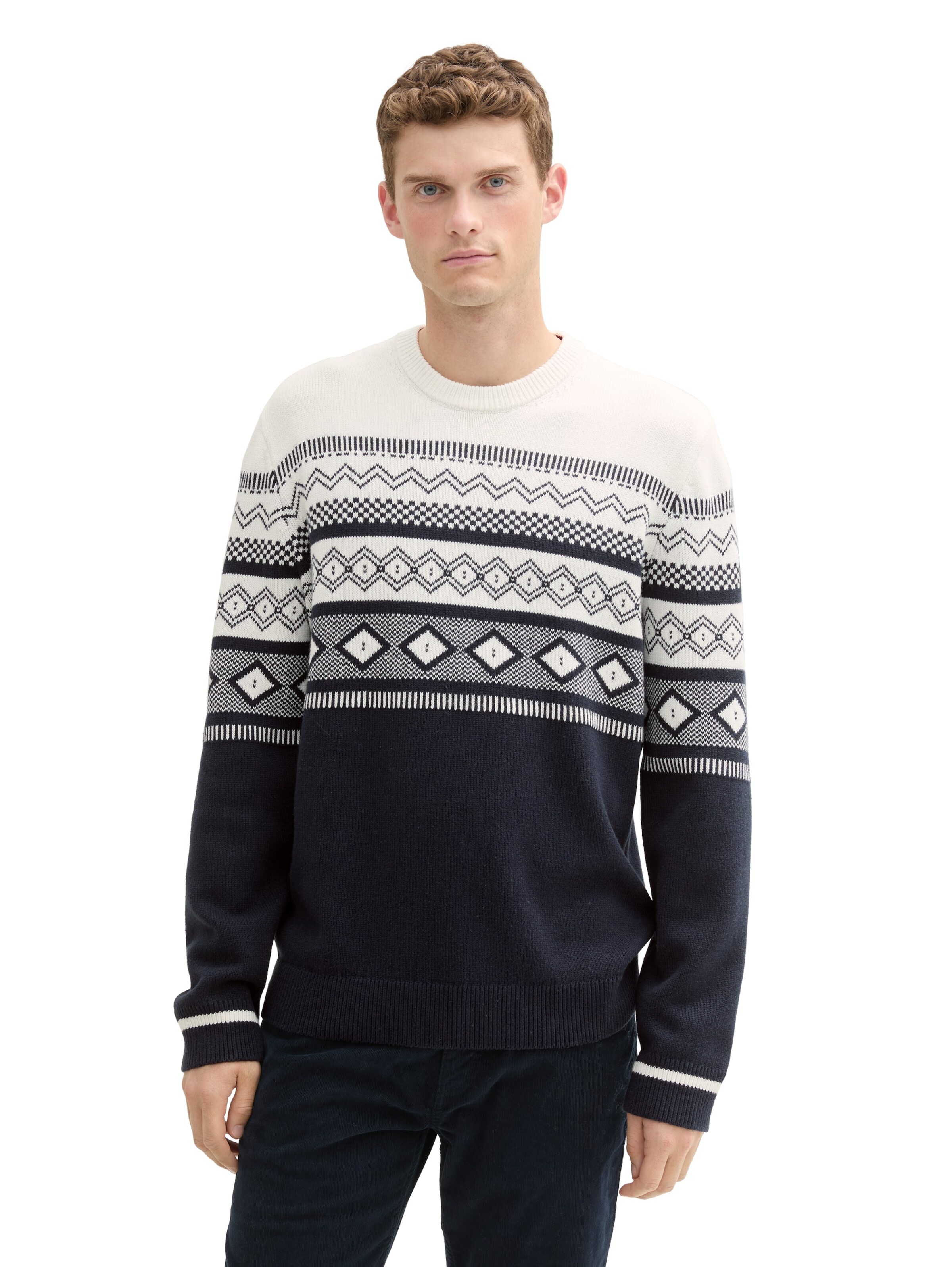 TOM TAILOR Sweater in White: front