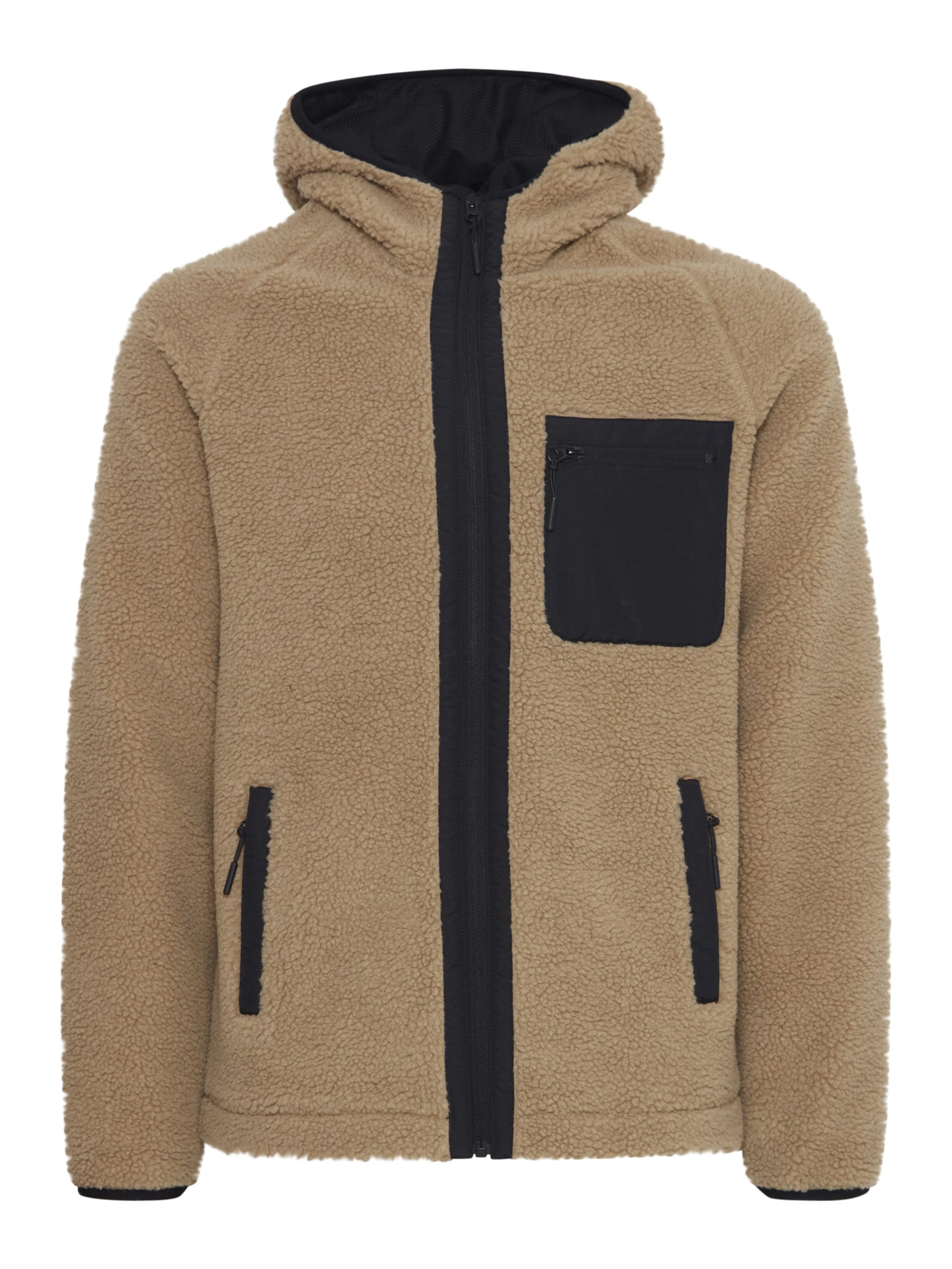 INDICODE JEANS Fleecejacke 'Trod' in Beige: Vorderseite