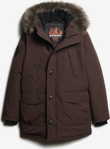 Parka d’hiver Superdry en marron : devant