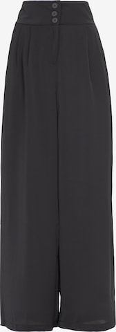 Influencer Loose fit Pleat-Front Pants in Black: front
