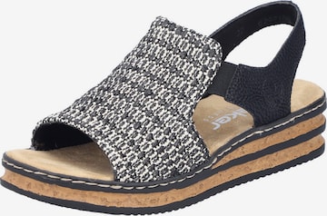 RiekerSandale - crna boja: prednji dio