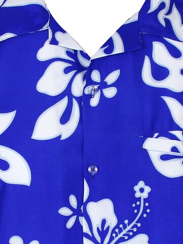 King Kameha Shirt 'Hibiscus' in Blau