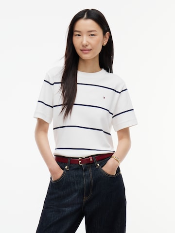 TOMMY HILFIGER - Camisa 'BOXY INTERLOCK' em branco: frente