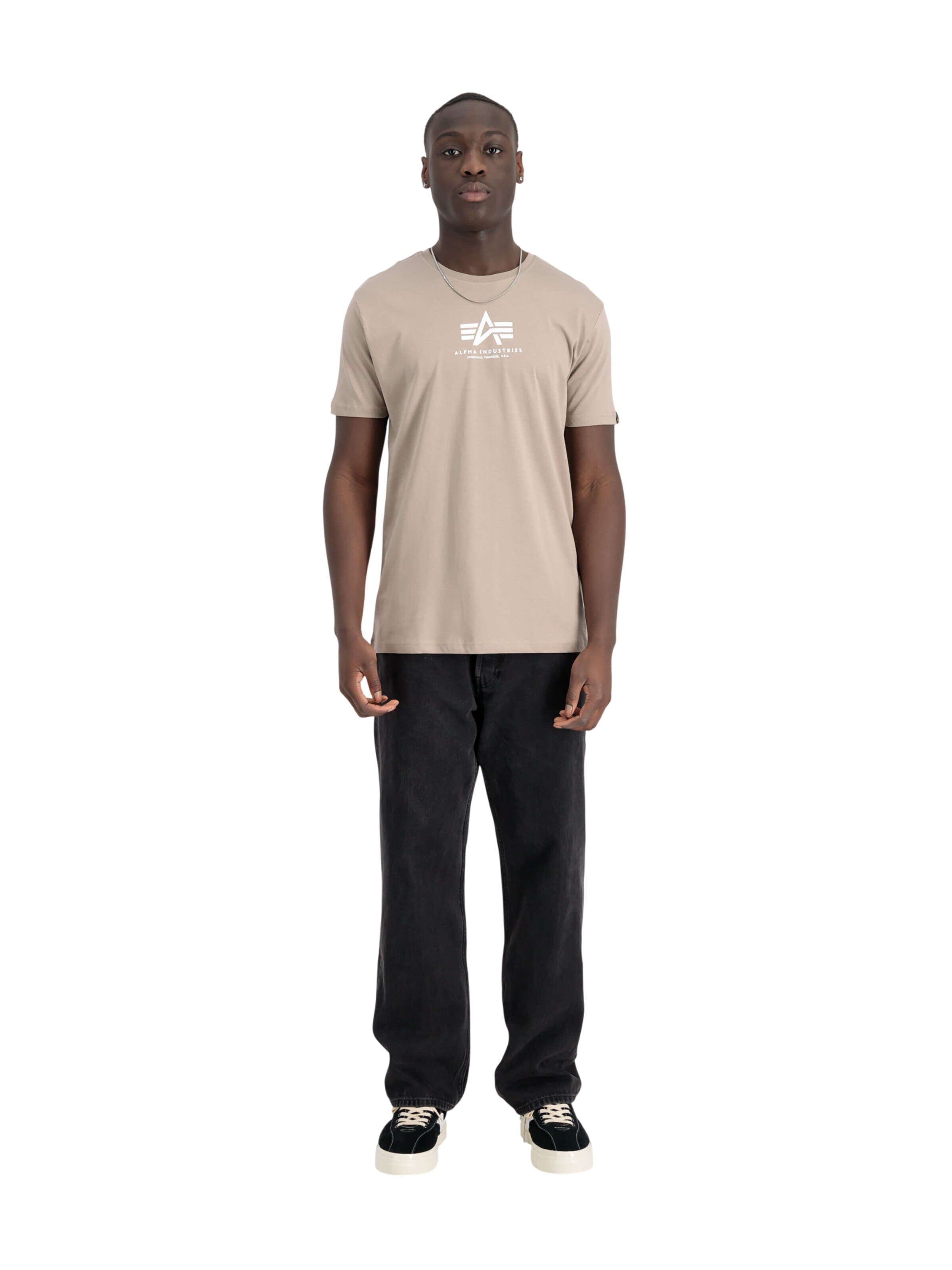 ALPHA INDUSTRIES Shirt 'Basic Mid Logo'‌‌‌‌‌‌ in Beige