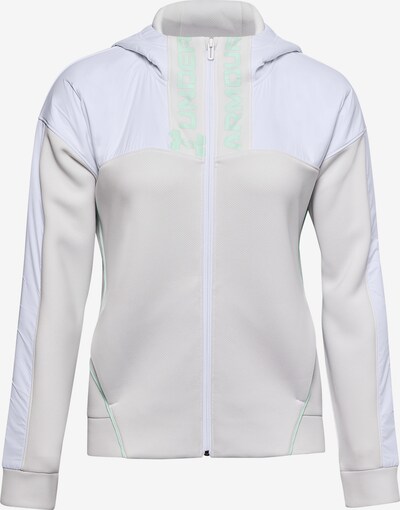 UNDER ARMOUR Sportsweatjacke 'Move' in hellbeige / hellgrün / weiß, Produktansicht