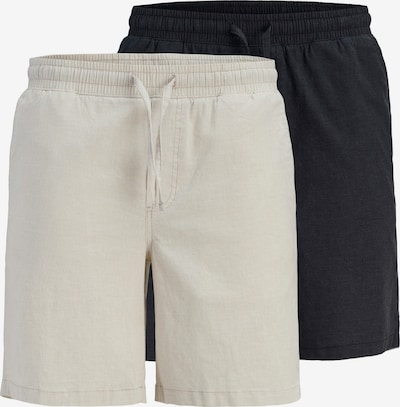 JACK & JONES Housut 'JPSTJAIDEN' värissä ecru / musta, Tuotenäkymä