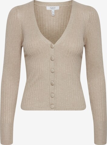 b.young Knit Cardigan in Beige: front