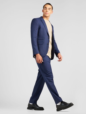 BURTON MENSWEAR LONDON - Regular Calças com vincos 'Marl' em azul