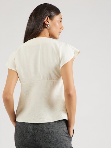 SELECTED Tunika 'SLFCALA SS V-NECK TOP EX' i beige