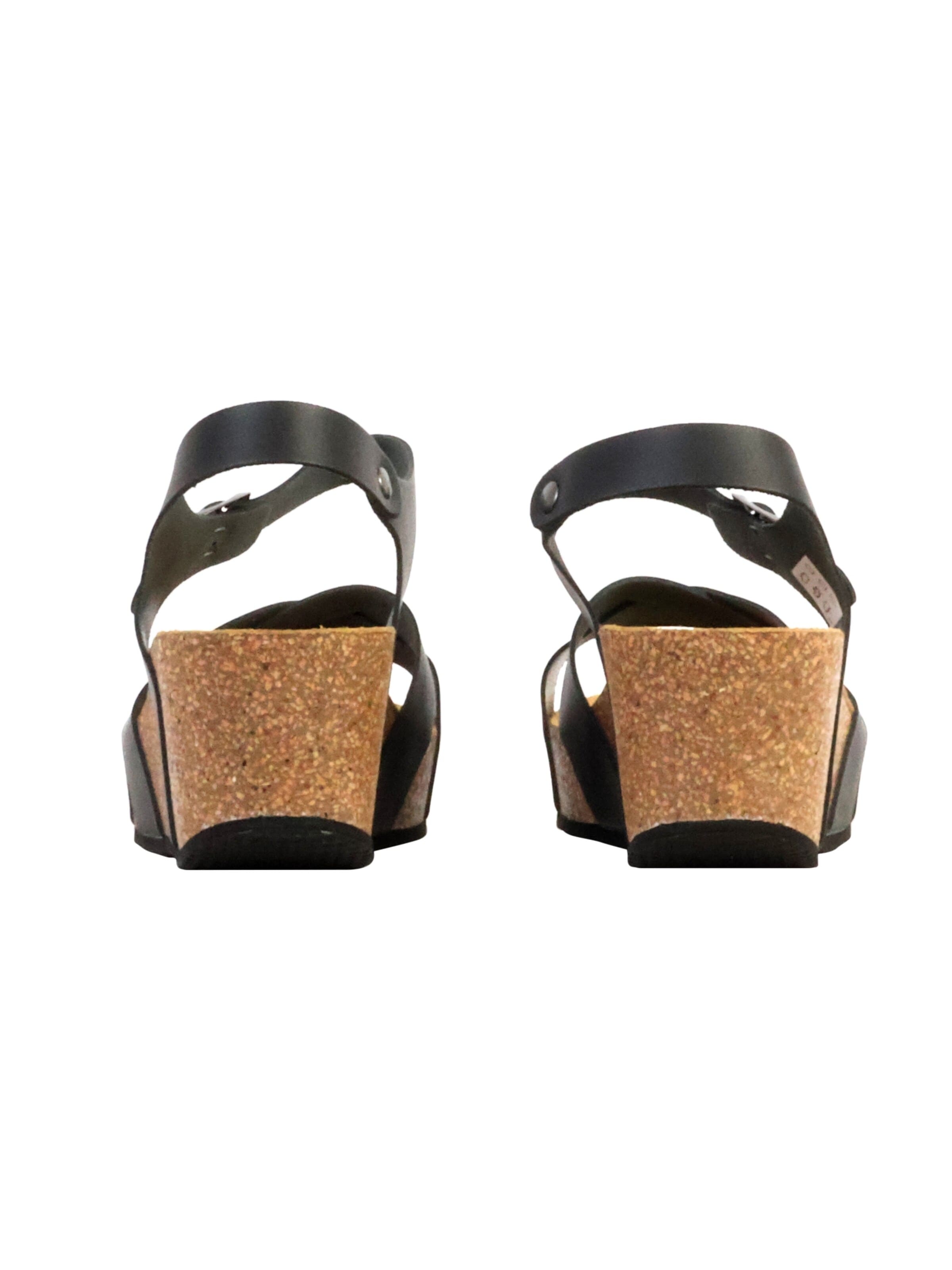 The Divine Factory Sandały 'Noga Ety Edge Ledersandalen mit Keilabsatz' w kolorze czarny