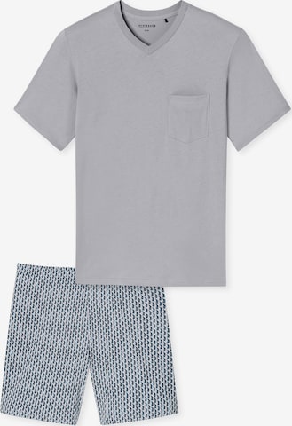 SCHIESSER Pyjama kurz 'Essentials' in Grau: Vorderseite