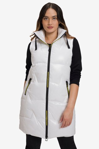 Ulla Popken Bodywarmer in Wit: voorkant