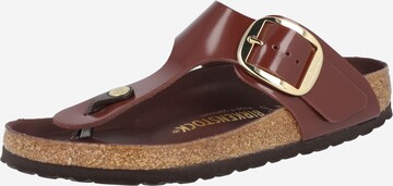 BIRKENSTOCK Сандали с разделител за пръстите 'Gizeh' в кафяво: отпред