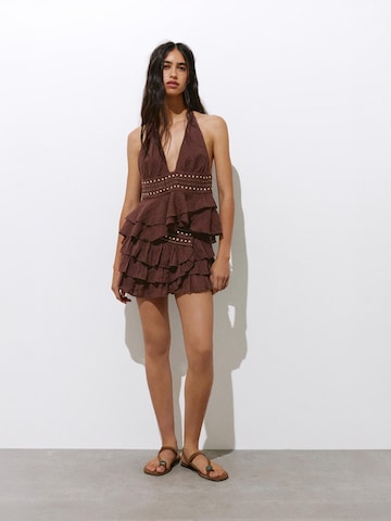 Pull&Bear Spódnica w kolorze brązowy