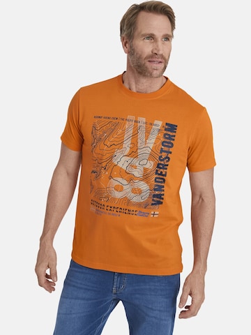 T-Shirt ' Pavelko ' Jan Vanderstorm en orange : devant