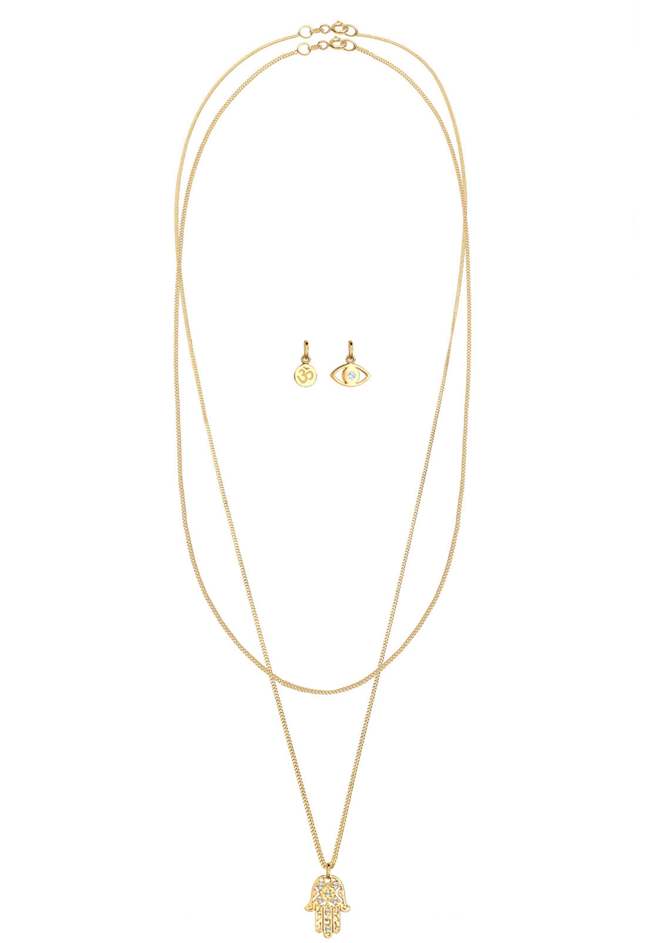 ELLI Jewelry set 'Evil Eye, Hamsa' in Gold: front