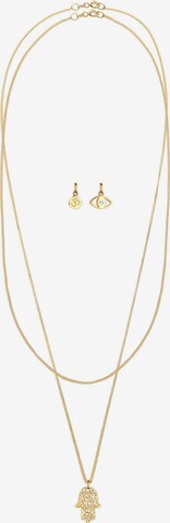 ELLI Jewelry Set 'Evil Eye, Hamsa' in Gold: front