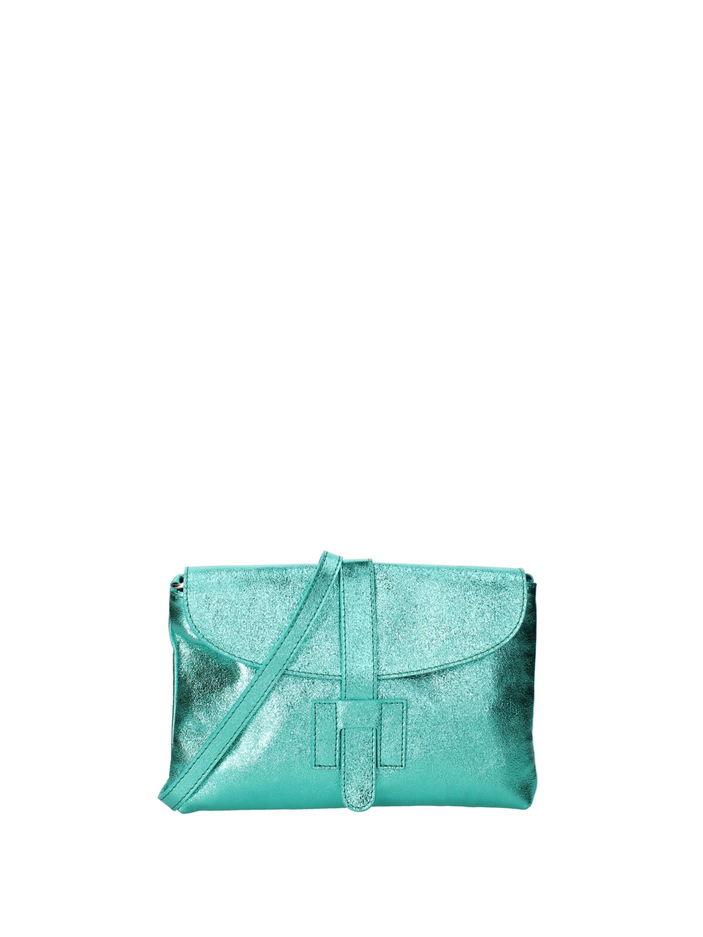 Pochette 'Pochette Donna Vera Pelle Laminato - Tracolla Regolabile' di Viola Castellani in blu: frontale