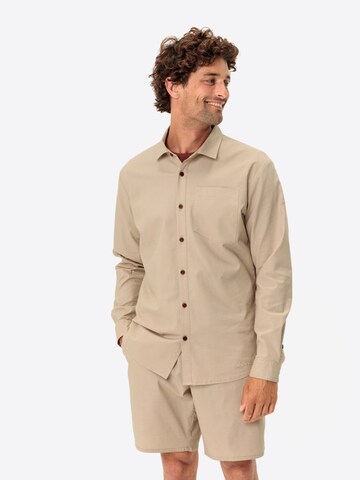 VAUDE Slim fit Functioneel overhemd 'Redmont' in Beige: voorkant