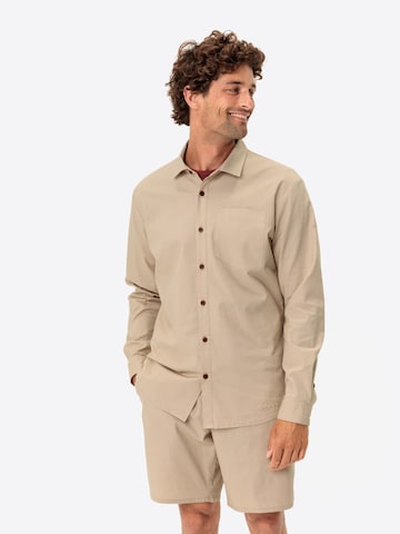 VAUDE Slim fit Functioneel overhemd 'Redmont' in Beige: voorkant