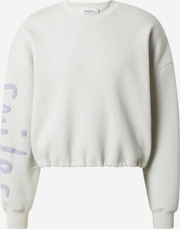 Sweat-shirt 'Toni' Smiles en blanc : devant