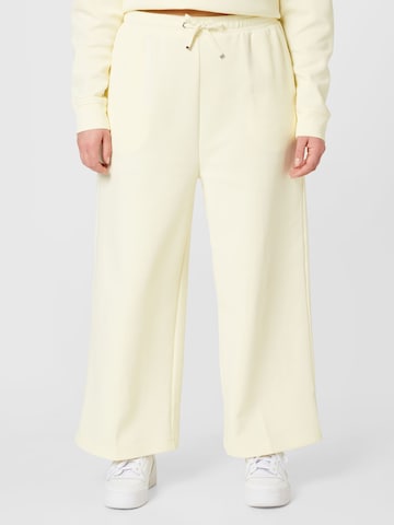 Wide Leg Pantalon Calvin Klein Curve en jaune : devant