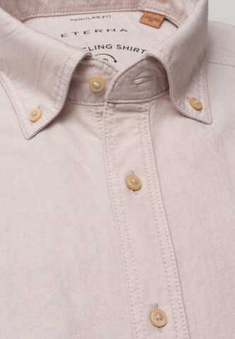 ETERNA Regular fit Button Up Shirt in Beige