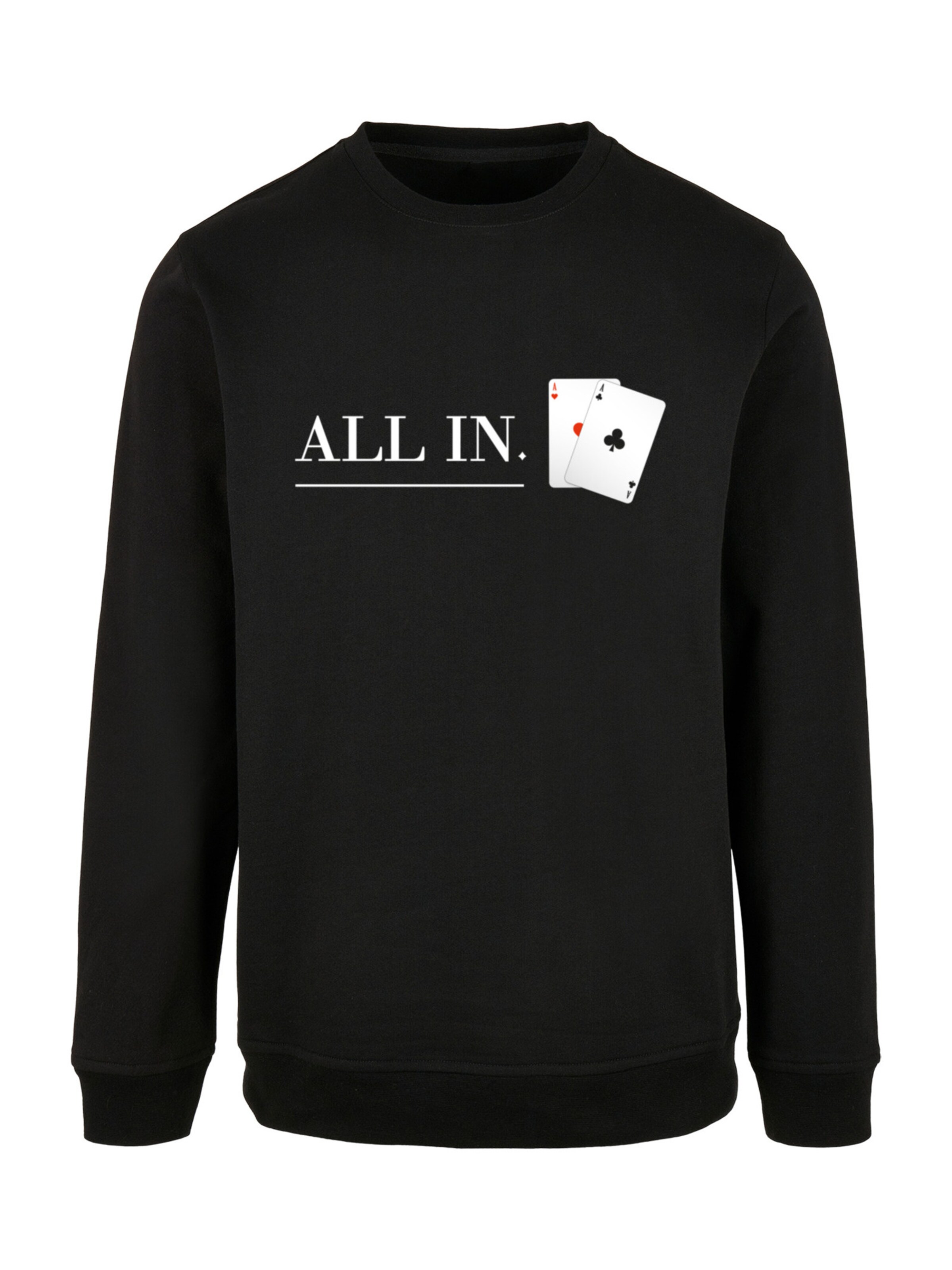 Sweat-shirt 'Poker All In Karten' F4NT4STIC en noir : devant