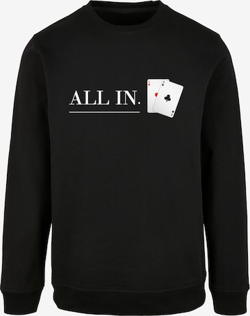 F4NT4STIC Sweatshirt 'Poker All In Karten' in Schwarz: predná strana