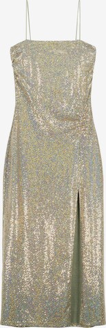 Bershka Cocktail Dress in Gold: front