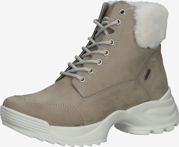 IMAC Lace-Up Ankle Boots in Beige: front