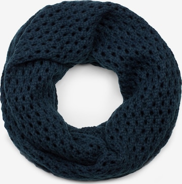 styleBREAKER Schlauchschal 'Strick Loop Schal mit Loch Muster' in Blau: Vorderseite