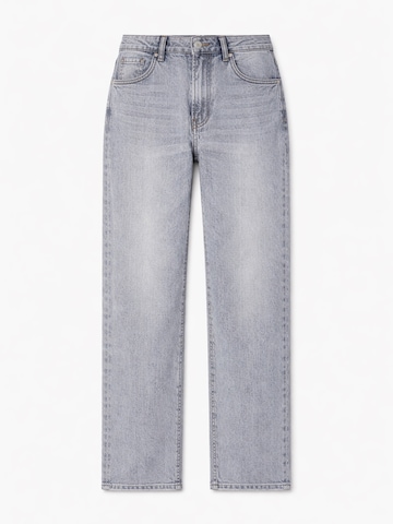 IT'S BASIC Regular Jeans 'Straight High Rise Jeans' in Grijs: voorkant