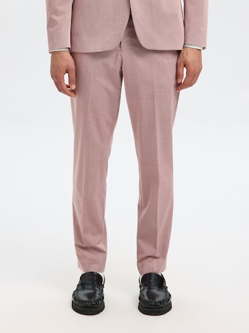 SELECTED HOMME Slim fit Pleated Pants 'SLHLIAM' in Pink: front