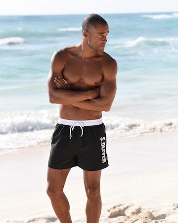 s.Oliver Board Shorts in Black: front