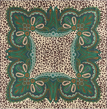 Foulard 'WILD FRAME FRAME' di Roeckl in verde: frontale