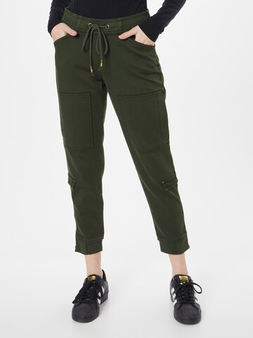 FREEMAN T. PORTER Tapered Cargobroek 'Celine' in Groen: voorkant