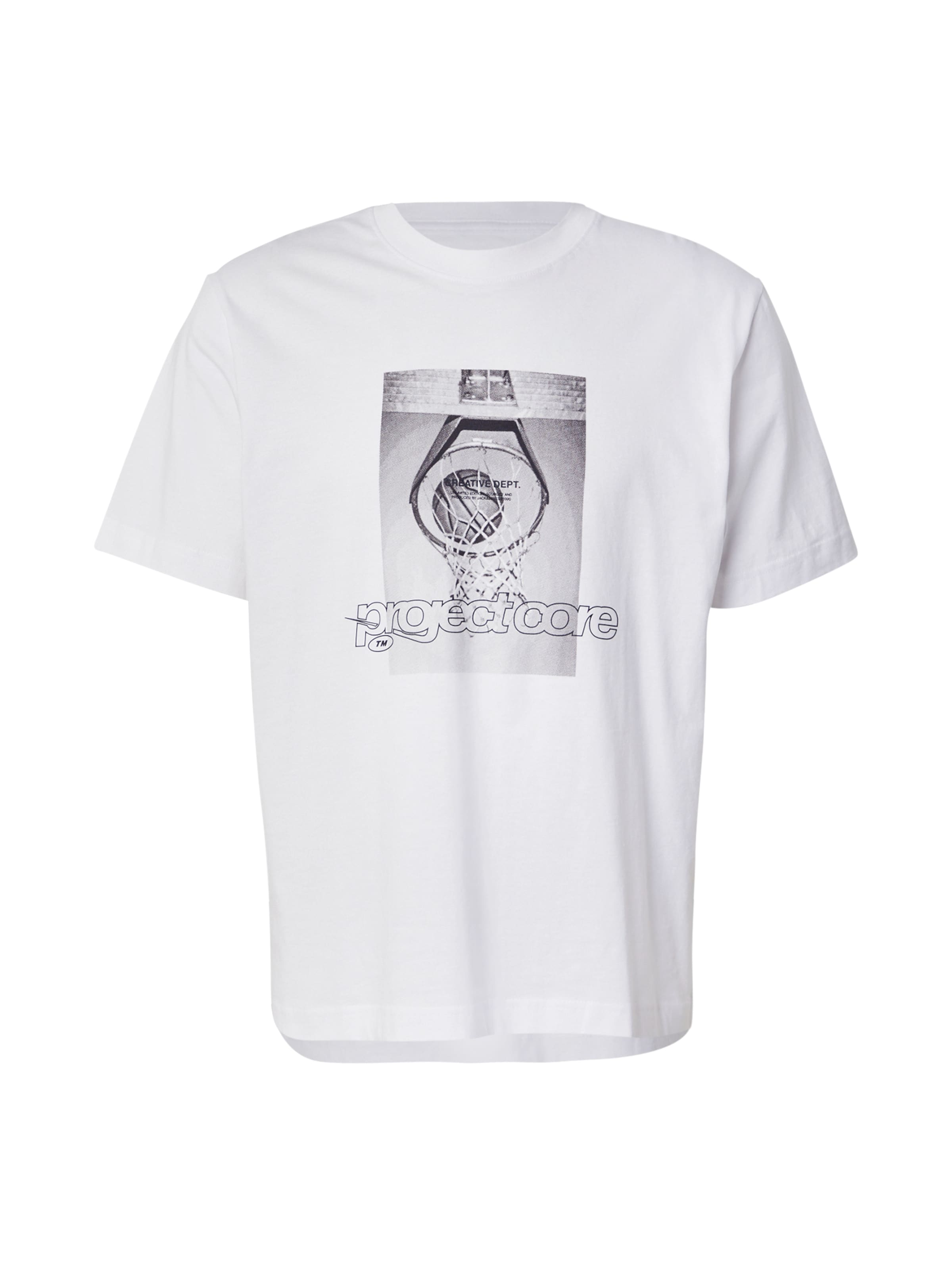 Marškinėliai 'JCOUNION' iš JACK & JONES, spalva – pilka / juoda / balta, Prekių apžvalga