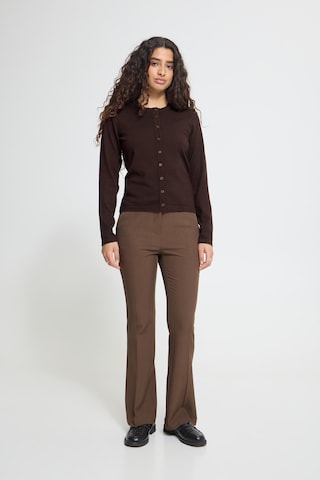 ICHI Knit cardigan 'IHLULS' in Brown