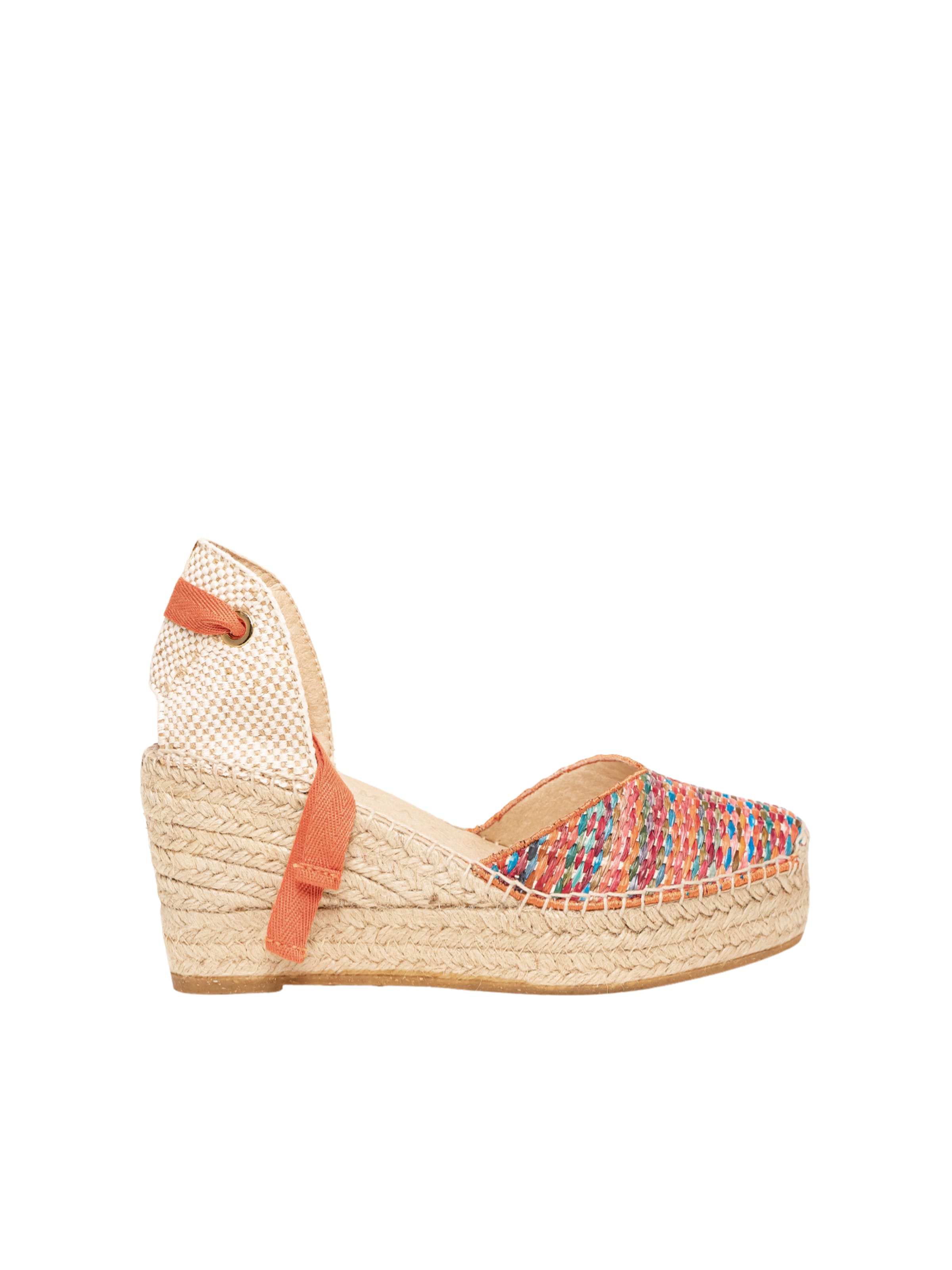 Alhamas Sandaal 'Alpargata Cuña 8 cm' in Oranje: voorkant
