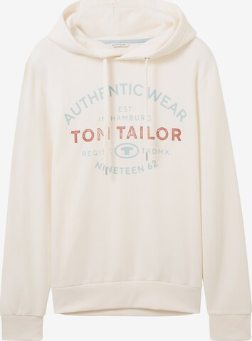 Sweat-shirt TOM TAILOR en beige : devant